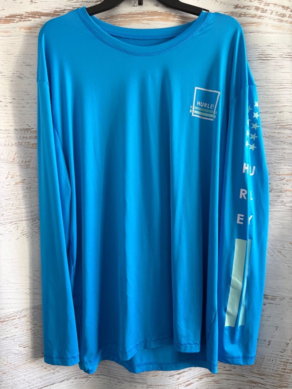 Hurley Men’s Long-Sleeve Performance Shirt — Bright Blue
